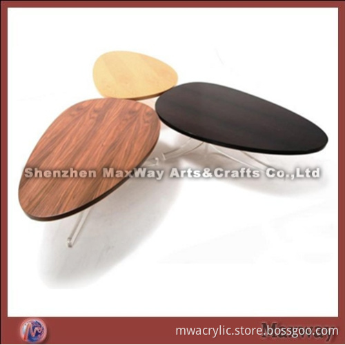 Cofee table with wood top and acrylic legs